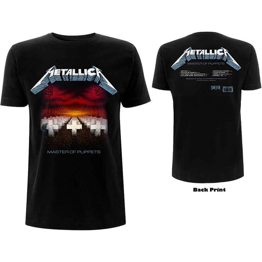 METALLICA UNISEX T-SHIRT: MASTER OF PUPPETS TRACKS
